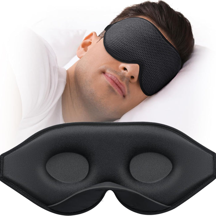 Sleep Mask for Side Sleeper, Eye Mask for Sleeping Women Men, Black