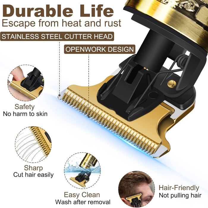 Professional Hair Trimmer for Men, Cordless Rechargeable Beard Trimmer Hair Clippers for Men, Metal Body Cutting Groomin