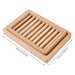 Soap Dish Two Tier Soap Holder Wooden Soap Storage Tray Bathroom Accessories 14*10*2.5Cm