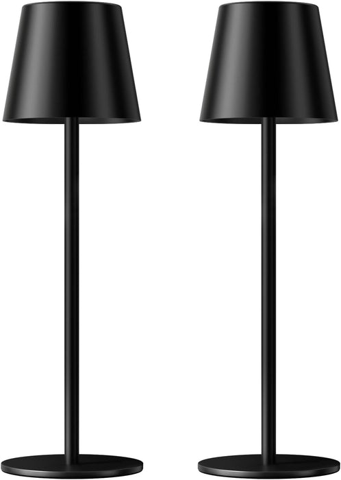 Rechargeable Table Lamp Sets, Cordless Battery Operated Lamps, Black