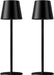 Rechargeable Table Lamp Sets, Cordless Battery Operated Lamps, Black