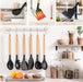 39 PCS Kitchen Utensils Set, Silicone Cooking Utensil Sets with Wooden Handle, 446°F Heat Resistant Food Grade Spatula Set, BPA Free Kitchen Gadgets Tools Set & Spoons for Nonstick Cookware