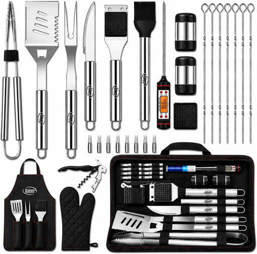 Grilling Accessories, Dad Gifts for Christmas, Heavy Duty Stainless Steel Grill Set BBQ Grill Accessories for Outdoor Gr