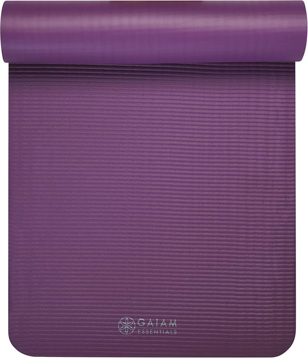 Gaiam Thick Yoga Mat, Exercise & Fitness Mat with Easy-Cinch Carrying Strap