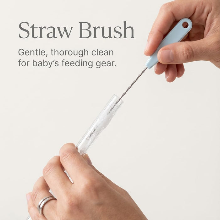 7-in-1 Baby Bottle Cleaner Set, Including Nylon & Silicone Bottle Brush, Cap, Straw & Nipple Brushes, BPA-Free (Gray)