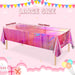 4 Pack Iridescent Pink Plastic Tablecloths,  Shiny Disposable Laser Rectangle Table Covers, Holographic Foil Tablecloth Iridescent Party Decorations for Kpop Birthday Wedding Xmas, 54x108Inch