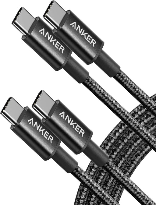 USB C to USB C Cable, 60W Fast Charging Cable (2-Pack, 6 ft, Black)