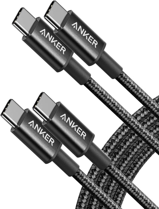 USB C to USB C Cable, 60W Fast Charging Cable (2-Pack, 6 ft, Black)