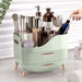 Makeup Organizer with Drawers, Green Skincare Organizer for Vanity, Storage Box with Handle, Large Cosmetic Display Case