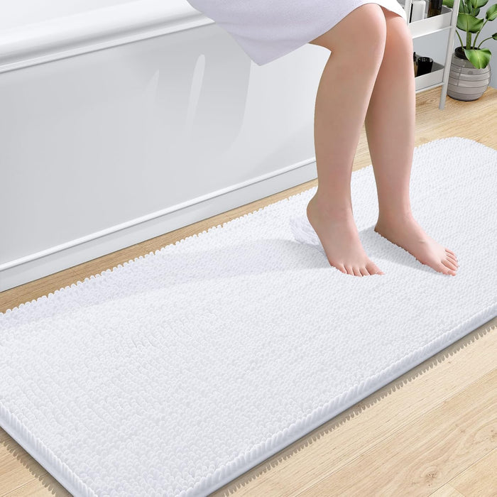 Bathroom Rugs 30X20, Extra Soft Absorbent Chenille Bath Rugs, Rubber Backing Quick Dry, Machine Washable Bath Mats for Bathroom Floor, Tub and Shower, Home Decor Accessories, Grey