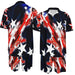 Men'S Fashion 2-Piece Matching Shortsleeve Collared Neck Tropical Set - Casual Stylish Flag Pattern Shirt & Bottoms, Loose Fit, plus Size Hawaiian Patriotic Streetwear for 4Th of July