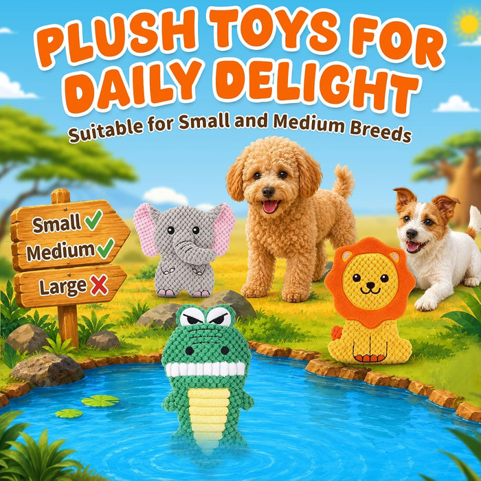 Dog Toys for Small Dogs, 3 Pack Squeaky No-Stuffing Puppy Toys