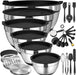 Thickened Heavy-Duty 26pcs Stainless Steel Bowl, Mixing Bowl Set with Lid, Grater Attachment, Non-Slip Bottom and Kitche