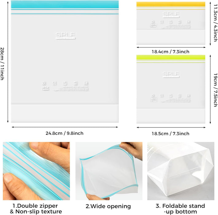 24 Pack Reusable Food Storage Bags Dishwasher Microwave Safe