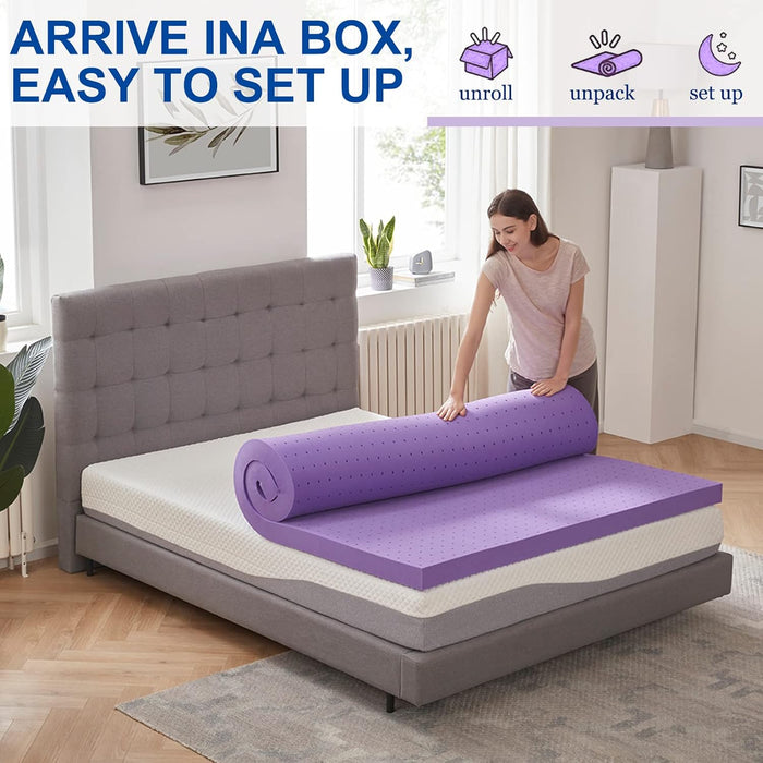 2 Inch Gel Memory Foam Mattress Topper, Twin Size