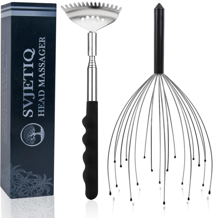 Scalp Massager Extendable Back Scratcher for Men Women Adults