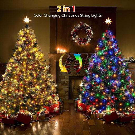 Christmas Lights, 300 LED 108FT UL Certified Color Changing Christmas Tree Lights with Remote, 11 Modes, Timer, Waterproof, Connectable String Lights for Xmas Décor, Warm White & Multicolor