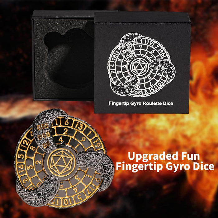 Metal DND Spinner Dice Set, Fingertip Gyro with Gift Box RPG MTG