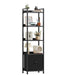 5-Layer Bookshelf, Bookcase with Fabric Drawers, Wooden and Metal Storage Boxes