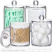 4 Pack Acrylic Qtip Holder Dispenser for Cotton Swabs, Balls, Pads, Floss Picks- Small Clear Plastic Canister Apothecary Jar Set, Bathroom Essentials Accessories Decor, Vanity Makeup Storage Organizer