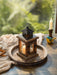 Round Wooden Candle Holder Trays for Coffee Table, Distressed Finish
