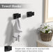 10-Pieces Matte Black Bathroom Accessories Set 23.6 Inch Towel Bar Set.