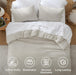 King Comforter Set Prewashed Soft Bedding Set 3Pcs Beige 104"x90"