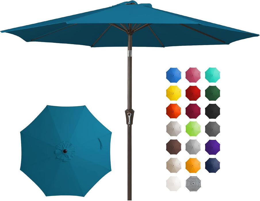 10FT Outdoor Patio Umbrella, Market Umbrella, Lake Blue