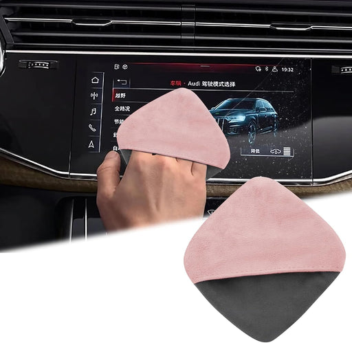 Car Screen Cleaner, 4.1''×4.1'' Pink Microfiber Dashboard Wipes