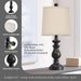 Traditional Table Lamp Set of 2, Rustic Farmhouse Table Lamps for Living Room Bedroom, 22" Bedside Desk Lamps Vintage Ni