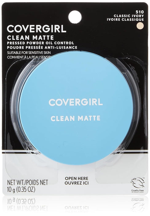 Clean Matte Pressed Powder, Oil Control Powder, 1 container, .35 Fl Oz, Face Powder, Oil Free Loose Powder, Matte Finish, Lightweight, Shine Free Formula, Leaves Skin Smooth and Clean