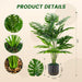 28" Fake Plants, Monstera Plant in Black Gold Pot for Home Decor