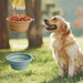2-Pack Silicone Collapsible Dog Bowls, BPA Free Dishwasher Safe, Portable Foldable Expandable Travel Bowl, Food Water Feeding Cup Dish for Dogs Cats with 2 Carabiners (Turquoise, Tan)