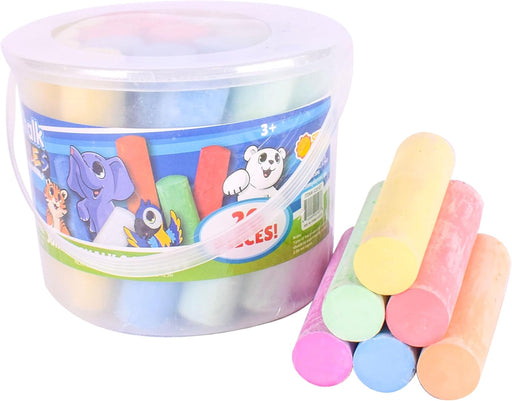Sidewalk Chalk Set for Kids with Storage, Washable, Jumbo Colored Chalk for Outdoor Play and Chalkboard Art - Ages 3+ (2