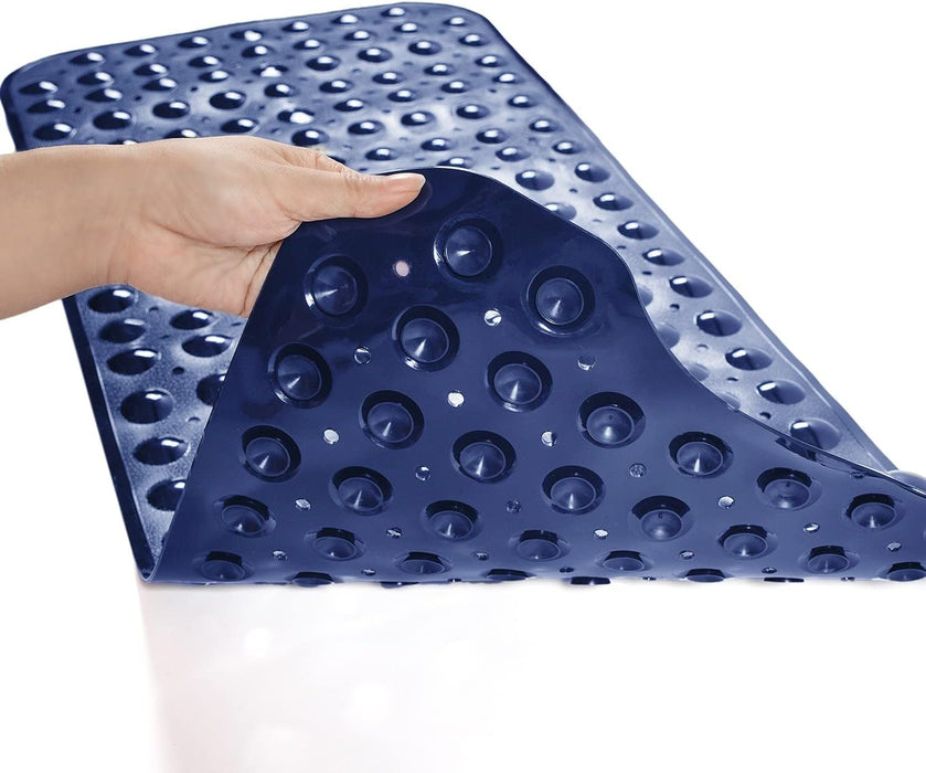 Bath Tub and Shower Mats, Non-Slip 39 x 16 Inch Extra Long Bathtub Mat, Machine Washable BathMat with Drain Holes, Sucti