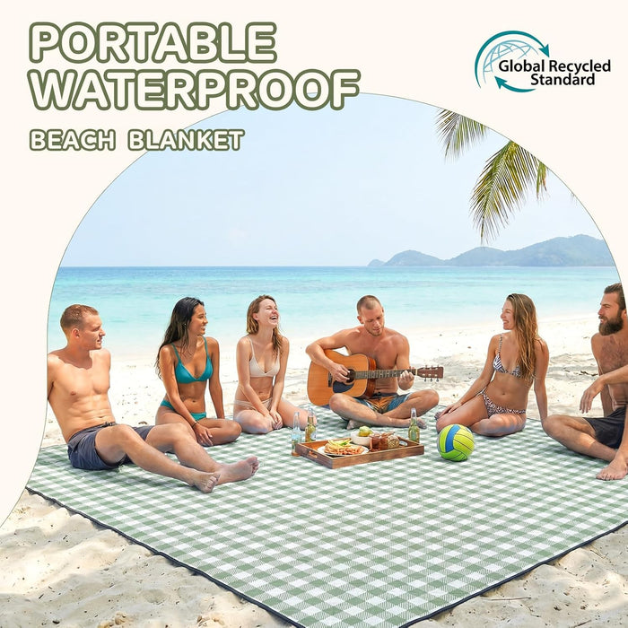 Waterproof Picnic Blanket Beach Outdoor Camping Mat Rug Extra Large Foldable Cute Big Travel Essential Accessories Gift 