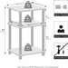 JUST Toolless 3-Tier Night Stand, Open Storage, Americano