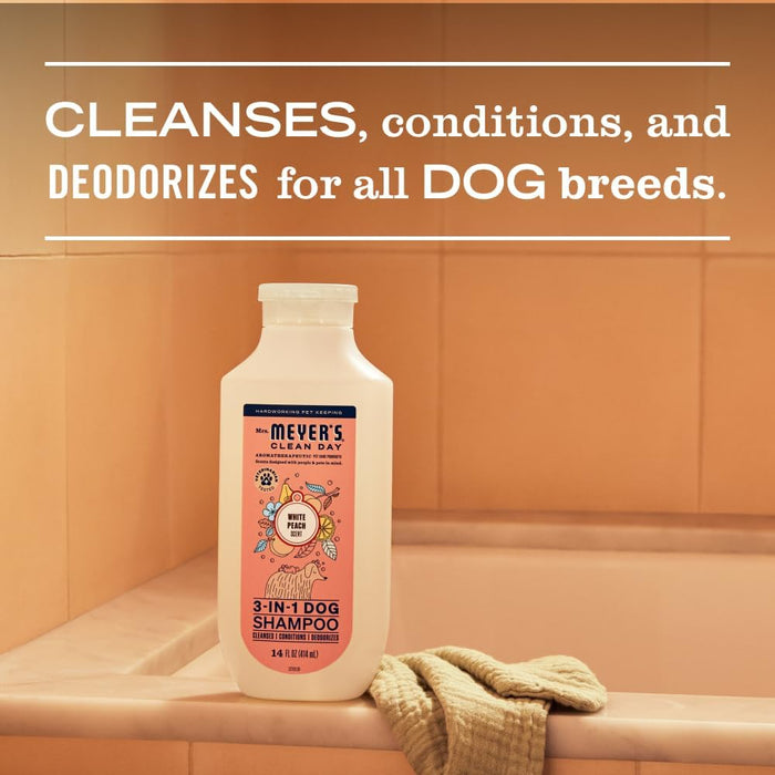 Clean Day 3 in 1 Dog Shampoo, White Peach Scent, 14oz