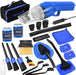 18PCS Car Cleaning Kit, Car Interior Detailing Kit with Blue High Power Handheld Vacuum, Detailing Brush Set, Windshield