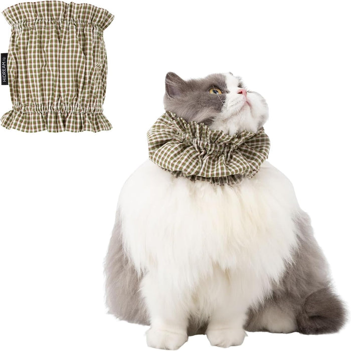 Cat Grooming Collar and Feeding Bib for Long Haired Cats, Anti-Stain Neck Band, Dog Ear Cover Snood for Cocker Spaniels