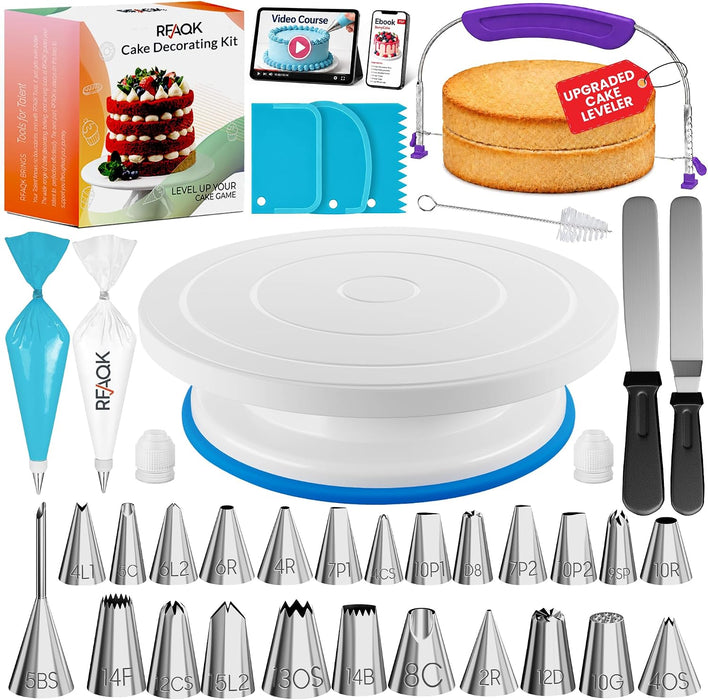 90PCs Cake Decorating Kit with Video Course for Beginner by Pro Baker