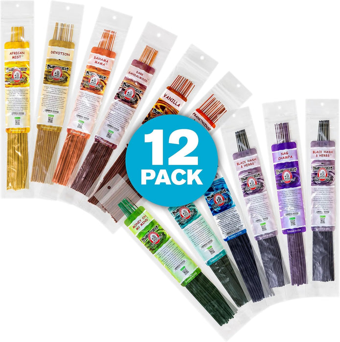 Hand-Dipped Incense Sticks 144-Pack, 12 Scents