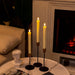 Real Wax LED Flameless Taper Candles with Remote Timer, 9.6 Inches Ivory Fake Candlesticks, Dripless Battery Operated Window Candle with 3D Flickering Flame for Fireplace Xmas Halloween