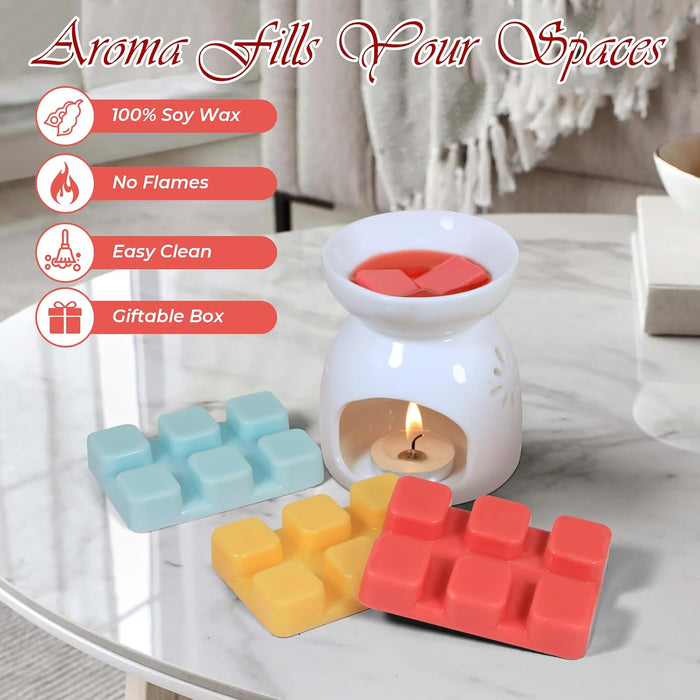 Wax Melts, Scented Wax Cubes Strong Scent for Wax Warmer, 6 Pack