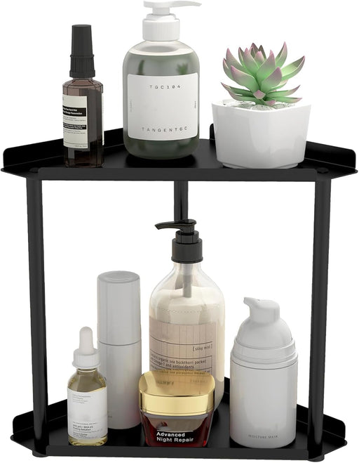 2 Tier Bathroom Counter Organizer, Vanity Organizer Corner Shelf