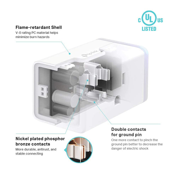 Plug HS103P4, Smart Wi-Fi Outlet, Touch Actuator, Works with Alexa, Echo, Google Home, No Hub Required, 15 Amp, UL Certi