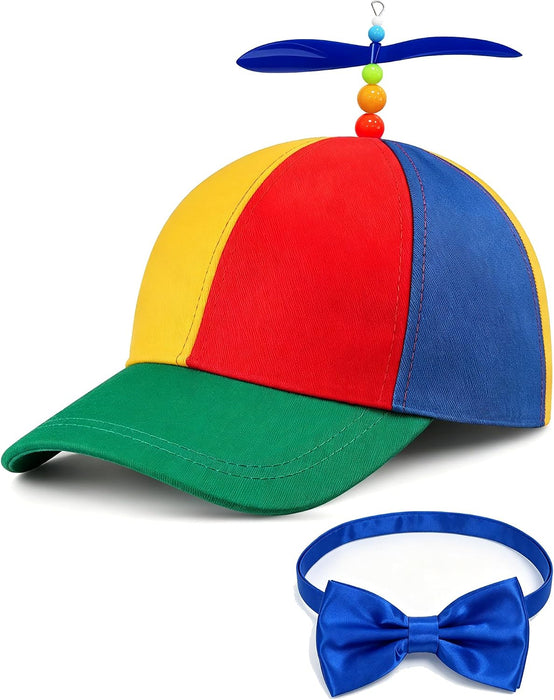 Rainbow Propeller Hat for Adults Helicopter Baseball Cap Party