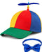 Rainbow Propeller Hat for Adults Helicopter Baseball Cap Party