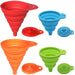 Kitchen Funnel Set 4 Pack, Small and Large, Kitchen Gadgets Accessories Foldable Silicone Collapsible Funnels for Fillin