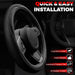 Car Steering Wheel Cover, Microfiber Leather Steering Wheel Covers with Anti-Slip Lining, Universal 14.5-15 inchs Black
